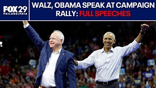 Tim Walz Barack Obama speak at campaign rally [upl. by Ettenor]