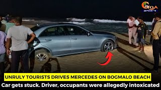 Unruly tourists drives Mercedes on Bogmalo beach [upl. by Pickens]