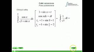 Całki oznaczone  Całkowanie przez podstawienie cz3 [upl. by Madaras633]