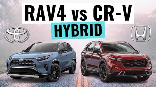 2023 Toyota RAV4 Hybrid VS Honda CRV Hybrid  Which Hybrid SUV Should You Buy [upl. by Ailb764]