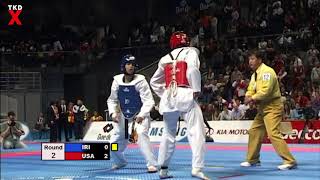 Taekwondo Worlds 2005 Male Welter Final  Steven Lopez USA v Ali Tajik Iran [upl. by Harias693]