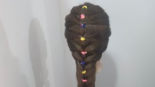 Nice  easy unique hairstyle for long hairEveryday hairstyle for ladiesHair style girl simple easy [upl. by Zara]