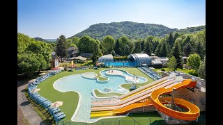 Piscine et toboggans de l’espace aquatique du camping La Ribeyre [upl. by Htebesile276]