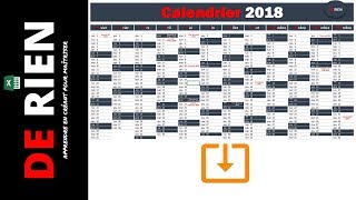 Calendrier Automatisé  Tutoriel Excel  De Rien [upl. by Furmark]