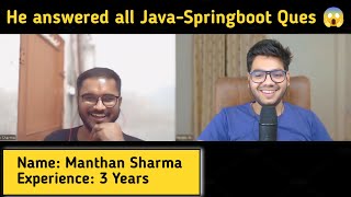 Java Spring Boot 3 Years Interview Experience 🔥 [upl. by Amliw]