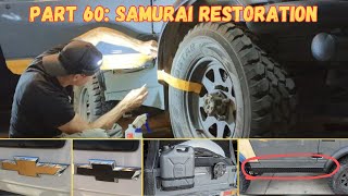 Suzuki Samurai Restoration Part 60 Wrap Rocker Panel Restore Fuel Jug Upgrade Bow Tie SJ410 SJ413 [upl. by Schafer212]