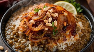 Easy OnePot Lentil amp Rice Recipe  Lebanese Mujadara [upl. by Tallia]