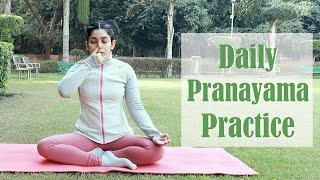 15 Mins Pranayama Practice  5 Deep Breathing Exercises you should do Daily [upl. by Jilly]