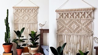 DIY Macrame Wall Hanging  Tutorial for beginners [upl. by Ruford]