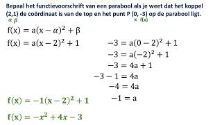 Vergelijking van een parabool opstellen [upl. by Ecnarolf]