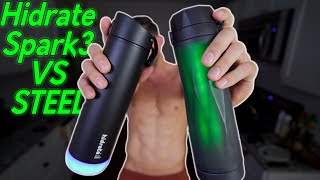 The Worlds Smartest Water Bottle Hidrate Spark 3 vs Hidrate Spark Steel [upl. by Atikehs]