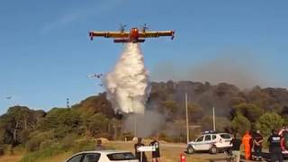 Rare quotNoriaquot de 9 canadairs sur le feu de Port de Bouc 10 août 2017 [upl. by Surtimed]