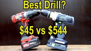 Best Drill BATTERY POWERED Milwaukee vs Dewalt Makita Bosch Festool Ryobi Bauer Ridgid [upl. by Accber465]