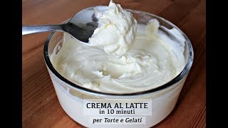 CREMA AL LATTE in 10 minuti  ottima per Torte e Gelati [upl. by Refinaj91]