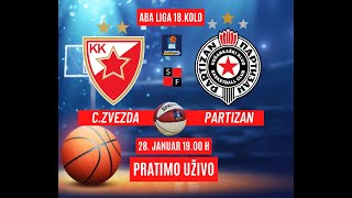 CZVEZDA  PARTIZAN ABA LIGA 28 Januar 1900 h PRATIMO UŽIVO [upl. by Mosora298]