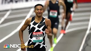 Donavan Brazier breaks his own US indoor 800m record at New Balance Grand Prix  NBC Sports [upl. by Euqininod]