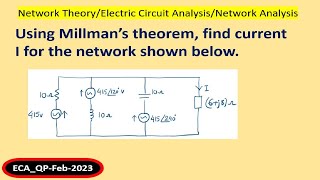 Find current I using Millmans theorem [upl. by Ninnette]