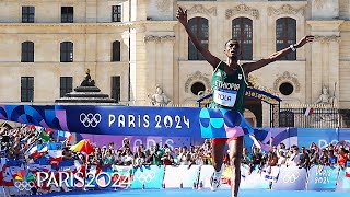 Tola breaks Ethiopias 24year marathon drought with Olympic record gold in Paris  NBC Sports [upl. by Seitz]