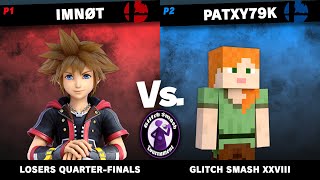 Glitch Smash XXVIII  ImNøt Sora vs Patxy79k Steve  Losers QuarterFinals [upl. by Catha]