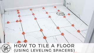 How to Tile a Small Bathroom Floor  DIY Bath Remodel [upl. by Ecyak]