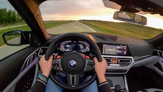 2022 BMW M4 Competition Convertible  POV Sunset Drive Binaural Audio [upl. by Earezed]