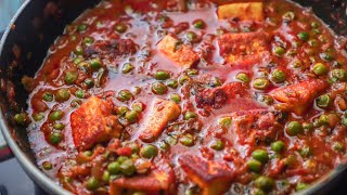 Matar Paneer Recipe  Dhaba Style Matar Paneer [upl. by Yrekcaz]