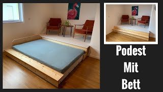 Podest mit ausziehbarem Bett Podestbett selber machen diy carpenter selbermachen studio [upl. by Meehar]