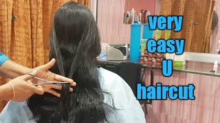 Very easy U hair cutU haircuthow to U shape haircut [upl. by Nalim]