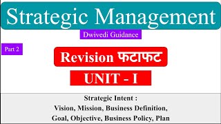 2  Strategic management  strategic intent  Vision Mission Goal Objective Business Definition [upl. by Tehcac]