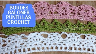 Bordes  galones y puntillas en crochet paso a paso [upl. by Tuchman133]