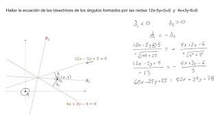 Ecuación de bisectrices de ángulos formados por la intersección de rectas [upl. by Ronen]