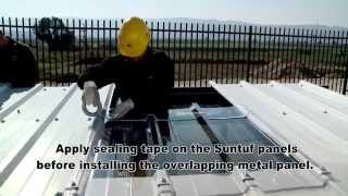 How to install a corrugated polycarbonate skylight sheet on a metal roof SUNTUF® Installation Video [upl. by Aniv]