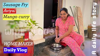 ഓരോ ദിവസവും വ്യത്യസ്തം ആണല്ലെ🥰  Daily Vlog  Sausage fry  Mango curry  Aviyal  Wide Vlogs [upl. by Ailyt]