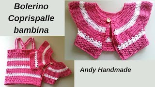 coprispalle bolerino bambina top down tutte le taglie  uncinetto facile [upl. by Afatsum495]