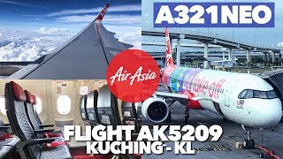 The First AIRASIA A321NEO Flight Review 3 2 1 Take Off From Kuching to KL Best Giler [upl. by Garrard]