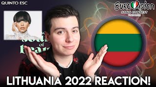 Monika Liu  Sentimentai Reaction  Eurovision 2022Lithuania  Quinto ESC [upl. by Ozmo]