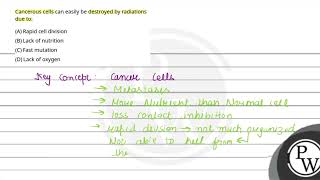 Cancerous cells can easily be destroyed by radiations due to [upl. by Eicarg682]