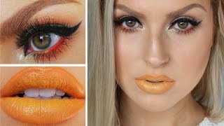 Yellow Lips Tutorial ♡ Neutral Eyes w Pop Of Red [upl. by Dianemarie]