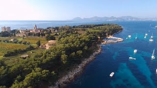 Lerins islands by DRONECannes Côte dAzur îles de Lérins St Honorat in French Riviera [upl. by Yenffit782]