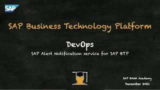 SAP BTP DevOps SAP Alert Notification service for SAP BTP  SAP Micro Learning [upl. by Regen]