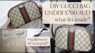 Gucci Ophidia large cosmetic case Unboxing  Diy crossbody  What fits inside  Gucci Australia [upl. by Troxell574]