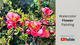 Watercolor flower painting Beginner tutorial [upl. by Bolen942]