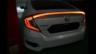 Close Up View amp Actual Installation HONDA CIVIC FC Si Coupe Concept Center Trunk Tail Light [upl. by Oam627]