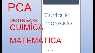 Destrezas del curriculo priorizado PCA Química y Matemática BGU [upl. by Dehsar674]