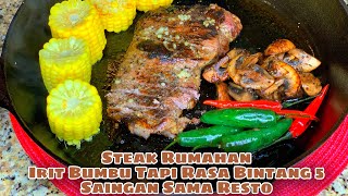 Resep Steak Rumahan Irit bumbu  Halal Steak Homemade Steak Simple recipe [upl. by Bowe]