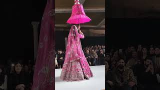 Abeer Asad khan created Drama and Magic on ramp in Pink Lehenga Choli in Bridal Couture Week 2023 [upl. by Astto26]