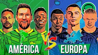 ♫ SELEÇÃO DA AMÉRICA vs SELEÇÃO DA EUROPA QUEM GANHA  FutParódias [upl. by Kobe]