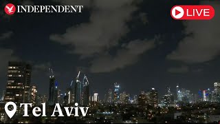 Live Tel Aviv as Iran launches missiles at Israel and sirens sound [upl. by Shirah]