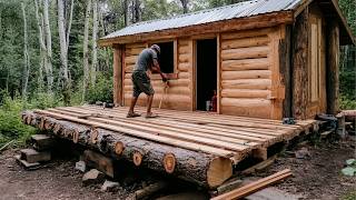 Man Spends 100 DAYS Building Wood CABIN in Volcanic Island  START TO FINISH by WildGnomos [upl. by Annawaj254]