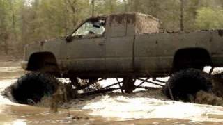 WILD RIDE IN MONSTER MUD TRUCK SILVERADO 4X4 DEEP MUDDIN ACTION [upl. by Zitah155]